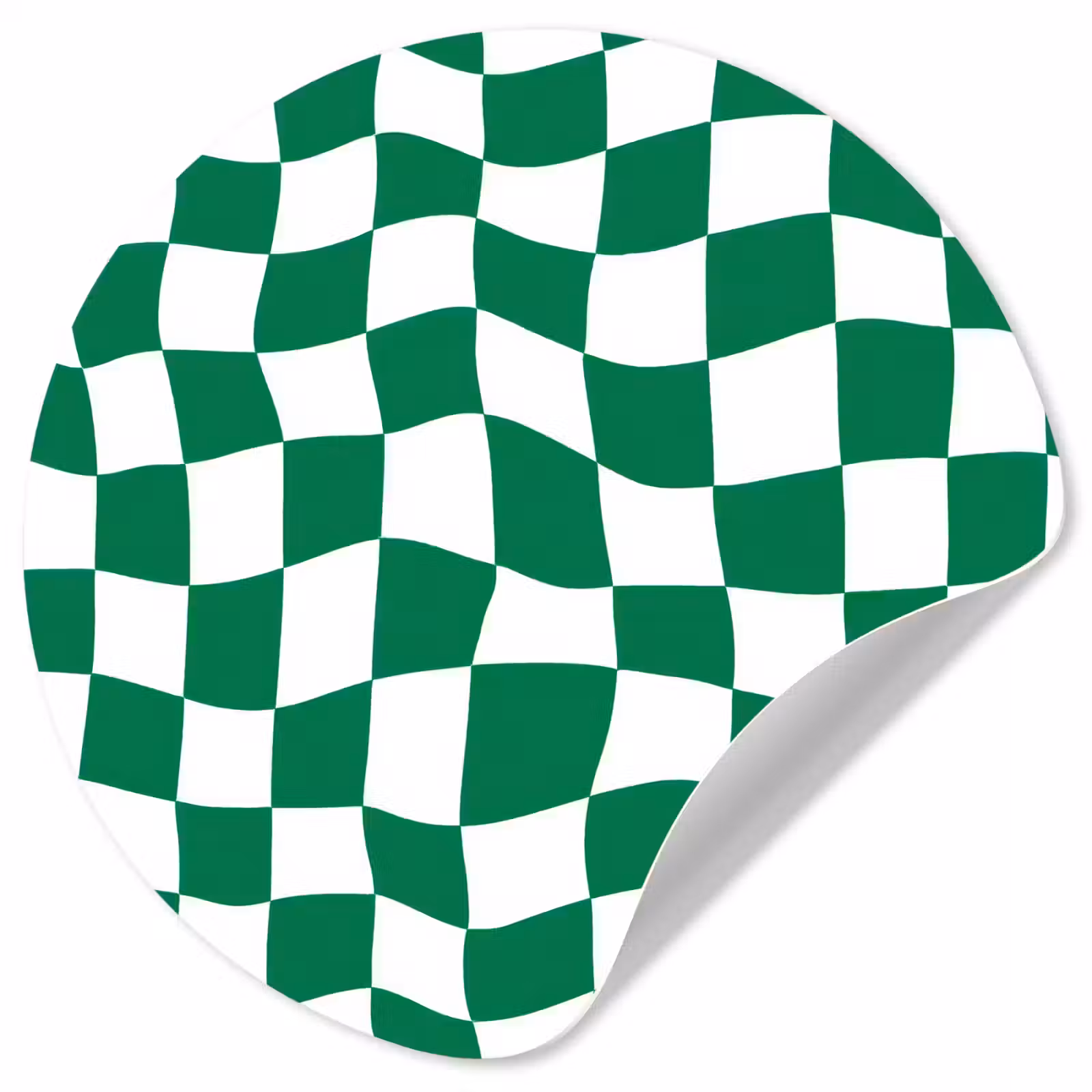 Behangcirkel - Schaakbord - Golvend - Groen — 1