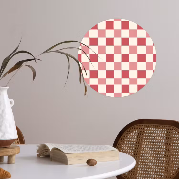 Behangcirkel - Patroon - Schaak - Roze — 4