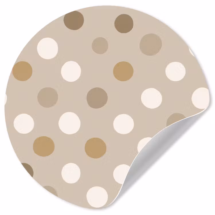Behangcirkel - Polka - Dots - Beige — 1