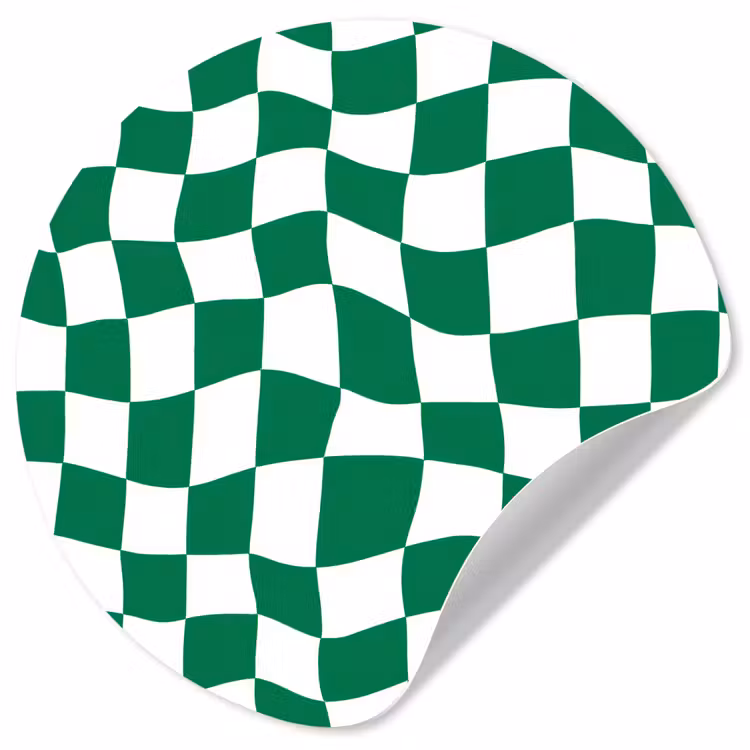 Behangcirkel - Schaakbord - Golvend - Groen — 1
