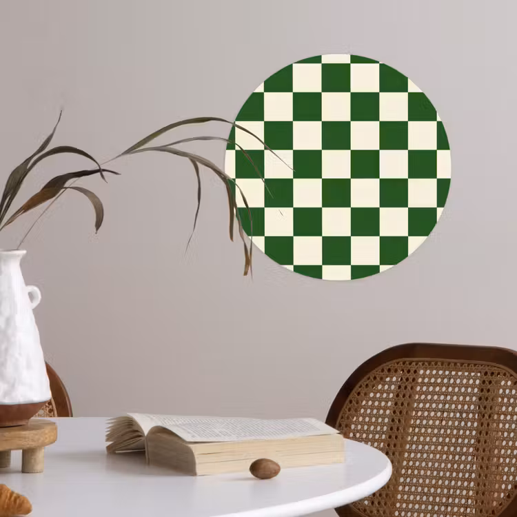Behangcirkel - Schaakbord - Patroon - Groen — 4