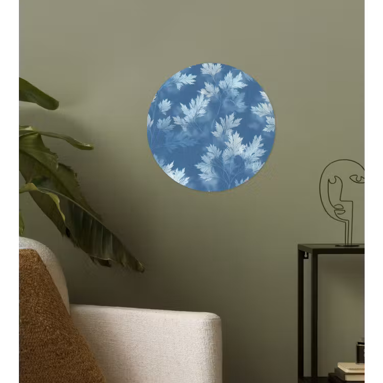 Behangcirkel - Varen - Botanisch - Patroon - Grijsblauw — 3