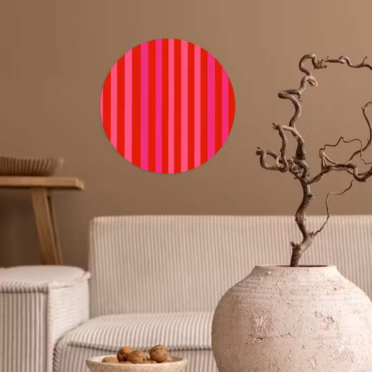 Behangcirkel - Verticaal - Strepen - Roze — 2