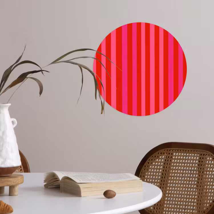 Behangcirkel - Verticaal - Strepen - Roze — 4