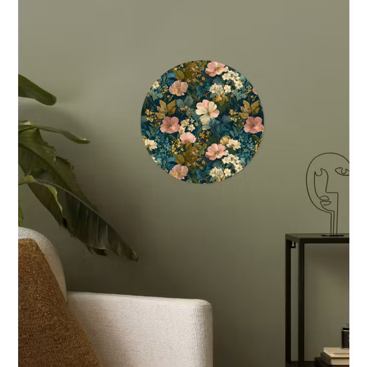 Behangcirkel - Wilde bloemen - Botanisch - Patroon - Roze - Romantisch — 3