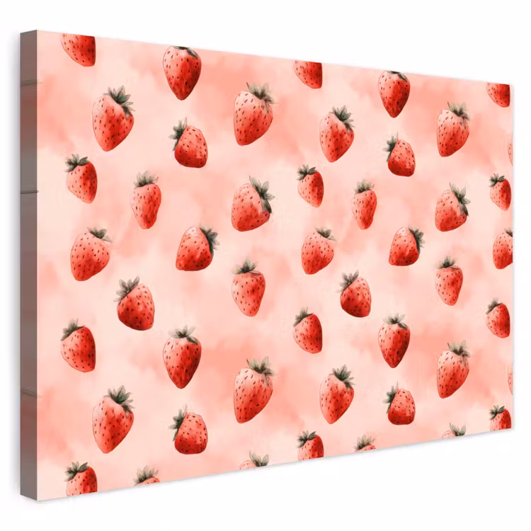 Buiten canvas - Aardbei - Patroon - Roze — 1