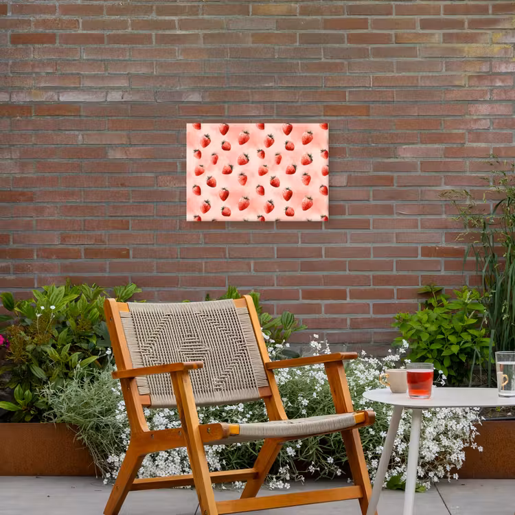 Buiten canvas - Aardbei - Patroon - Roze — 2