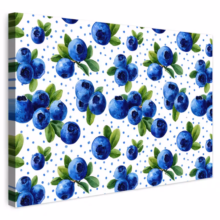 Buiten canvas - Bessen - Patroon - Blauw — 1