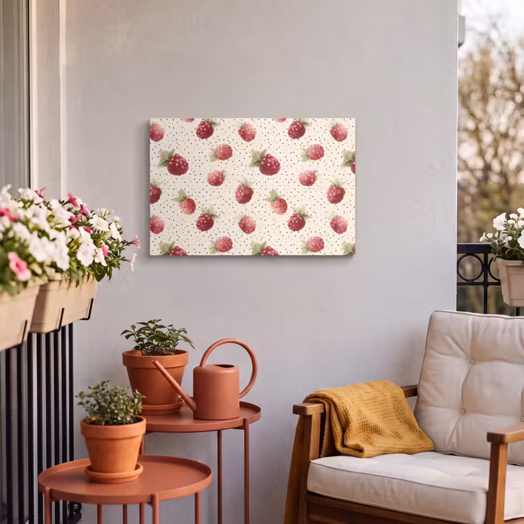 Buiten canvas - Framboos - Stippen - Rood — 4