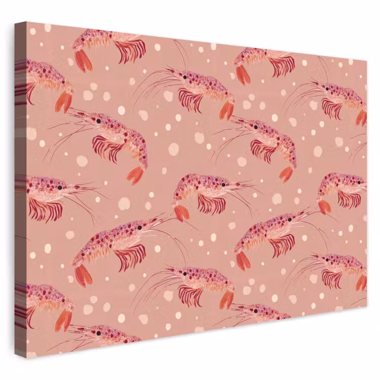 Buiten canvas - Garnalen - Stippen - Roze — 1