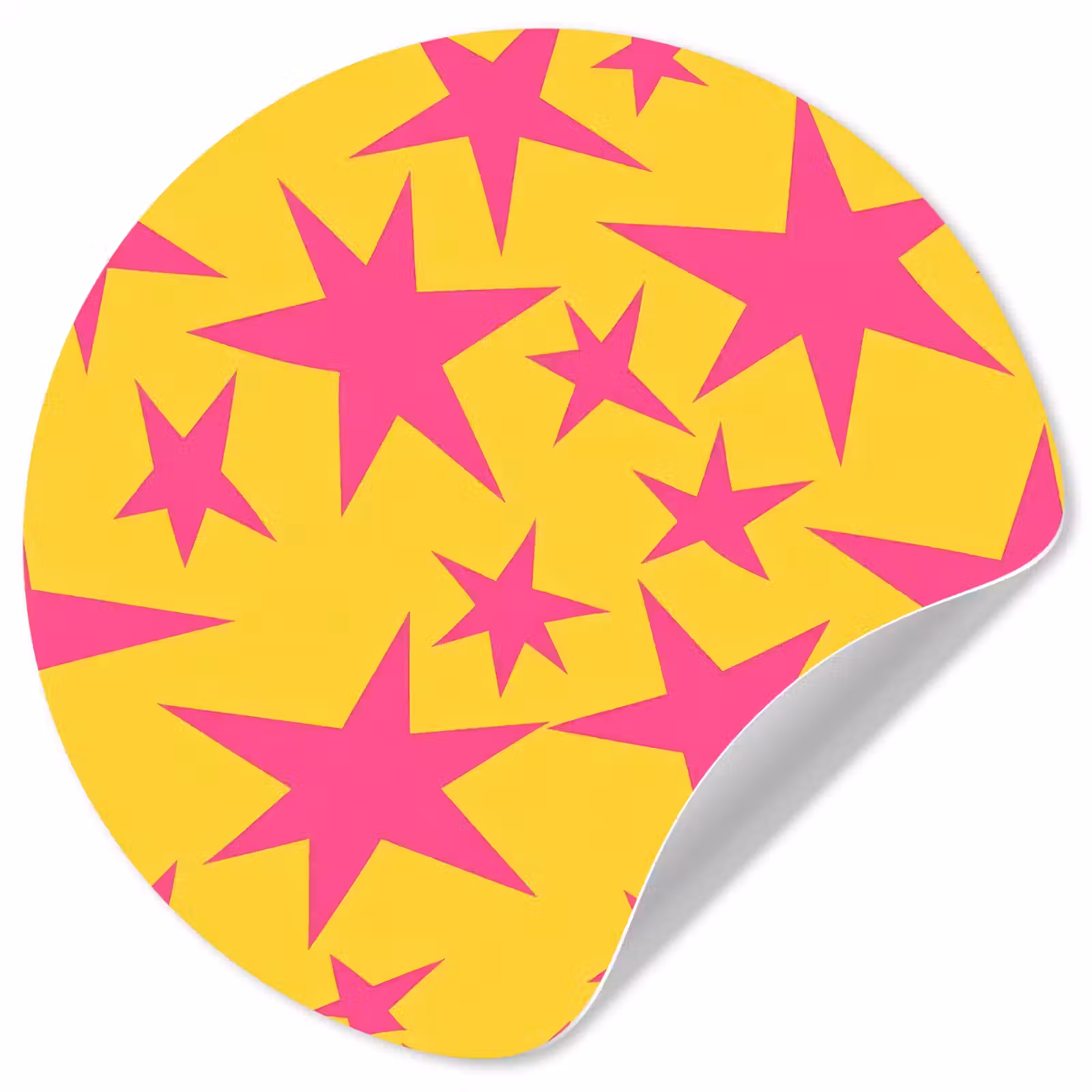 Behangcirkel - Sterren - Patroon - Roze - Geel — 1