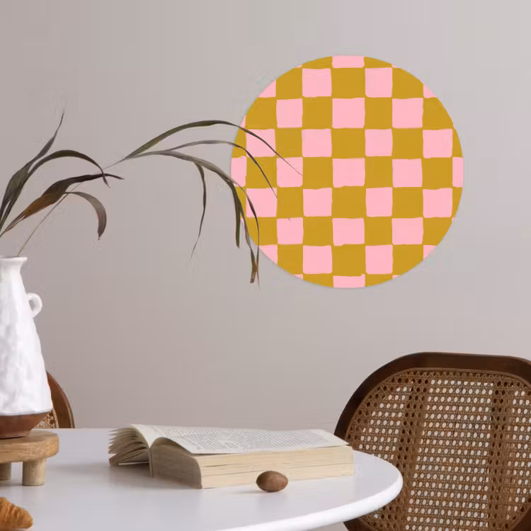 Behangcirkel - Patroon - Vierkant - Roze — 4