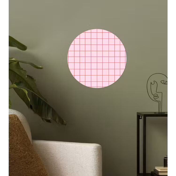 Behangcirkel - Raster - Patroon - Roze — 3
