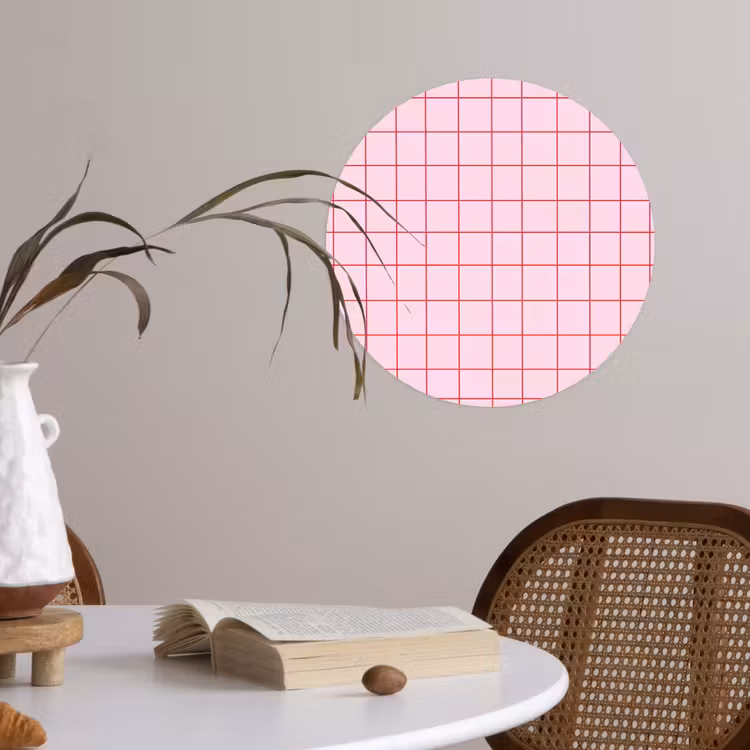 Behangcirkel - Raster - Patroon - Roze — 4