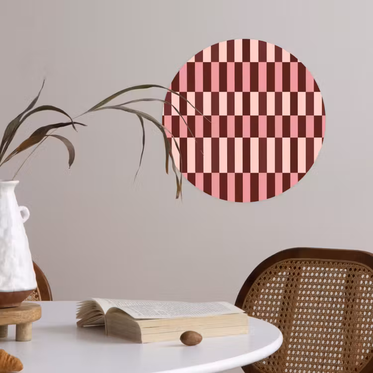 Behangcirkel - Roze - Rood - Blokjes — 4