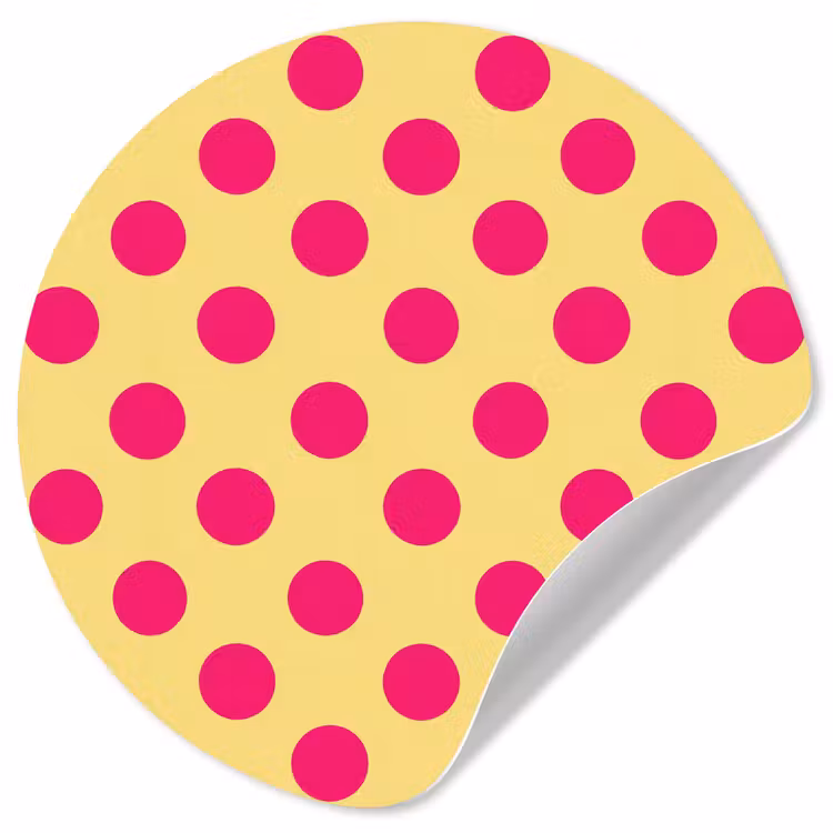 Behangcirkel - Roze - Stippen - Geel — 1