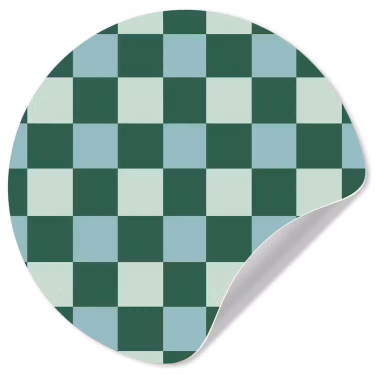 Behangcirkel - Schaakbord - Klassiek - Groen — 1