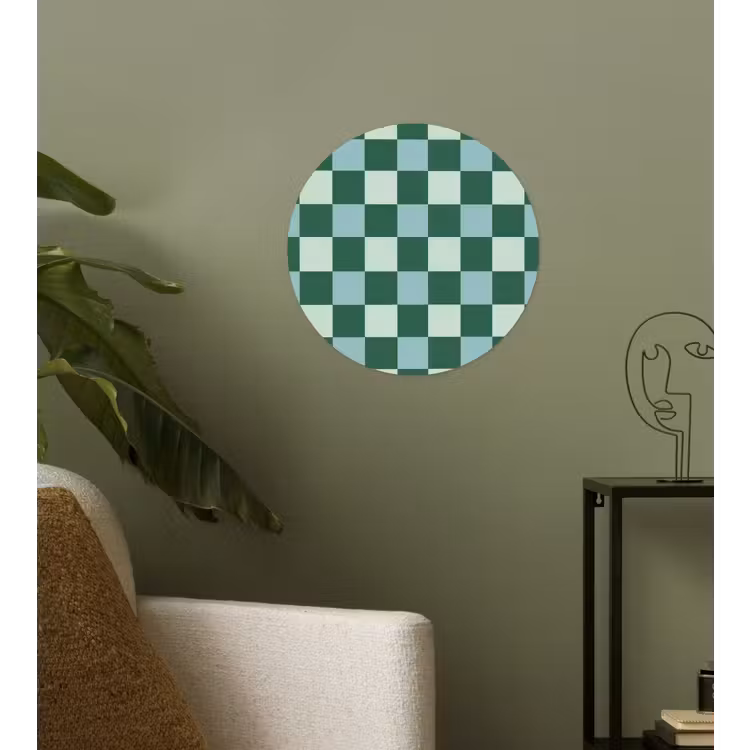 Behangcirkel - Schaakbord - Klassiek - Groen — 3