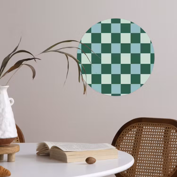 Behangcirkel - Schaakbord - Klassiek - Groen — 4
