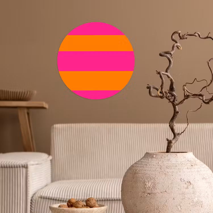 Behangcirkel - Strepen - Horizontaal - Roze — 2