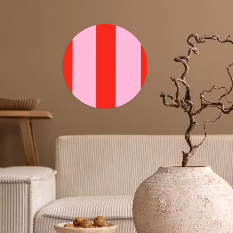 Behangcirkel - Strepen - Klassiek - Roze — 2