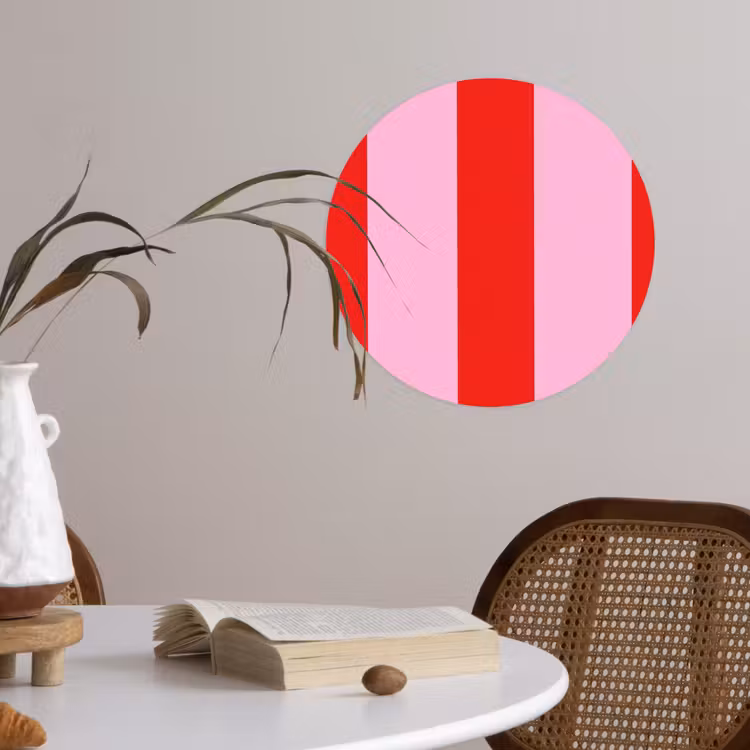 Behangcirkel - Strepen - Klassiek - Roze — 4