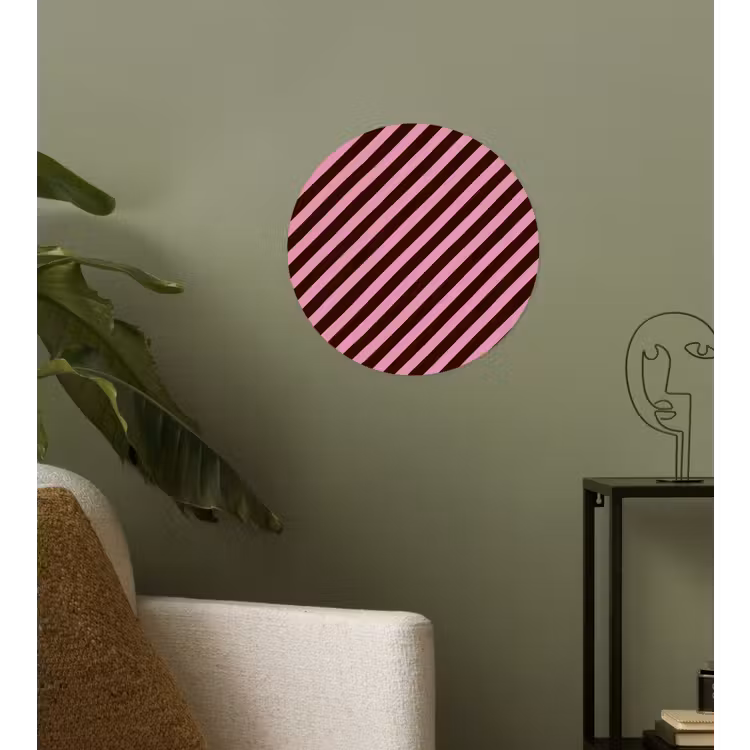 Behangcirkel - Strepen - Roze - Bruin — 3