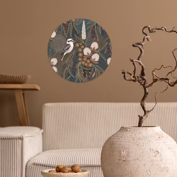 Behangcirkel - Vogel - Bladeren - Natuur - Illustratie - Groen — 2