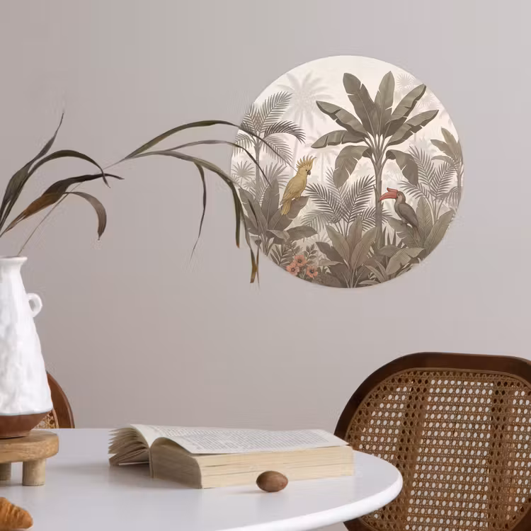Behangcirkel - Vogel - Jungle - Tropisch - Illustratie - Groen — 4