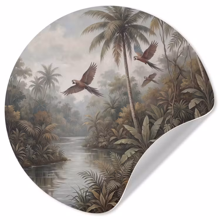 Behangcirkel - Vogel - Vliegend - Tropisch - Landschap - Klassiek — 1