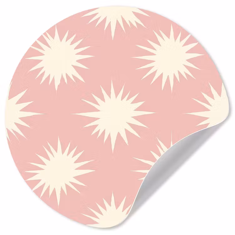 Behangcirkel - Zonnen - Patroon - Roze — 1