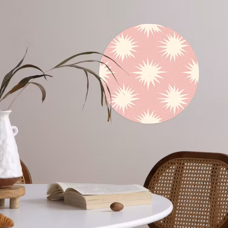 Behangcirkel - Zonnen - Patroon - Roze — 4