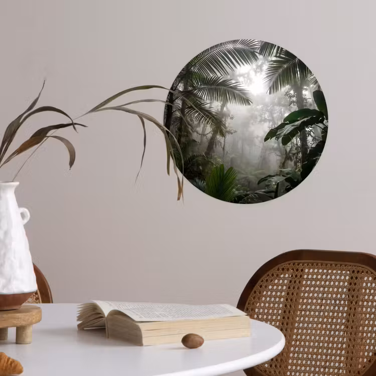 Behangcirkel - Natuur - Jungle - Mist - Groen - Bladeren — 4