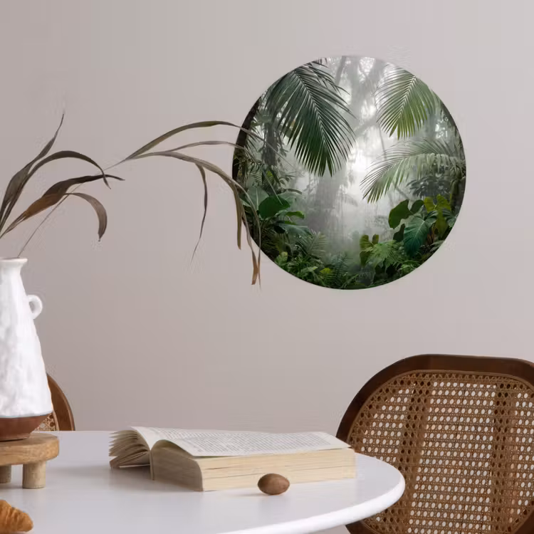 Behangcirkel - Natuur - Jungle - Mist - Tropisch - Groen — 4