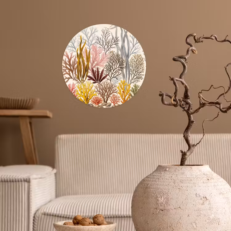 Behangcirkel - Natuur - Onderwater - Botanisch - Vintage - Kleurrijk — 2
