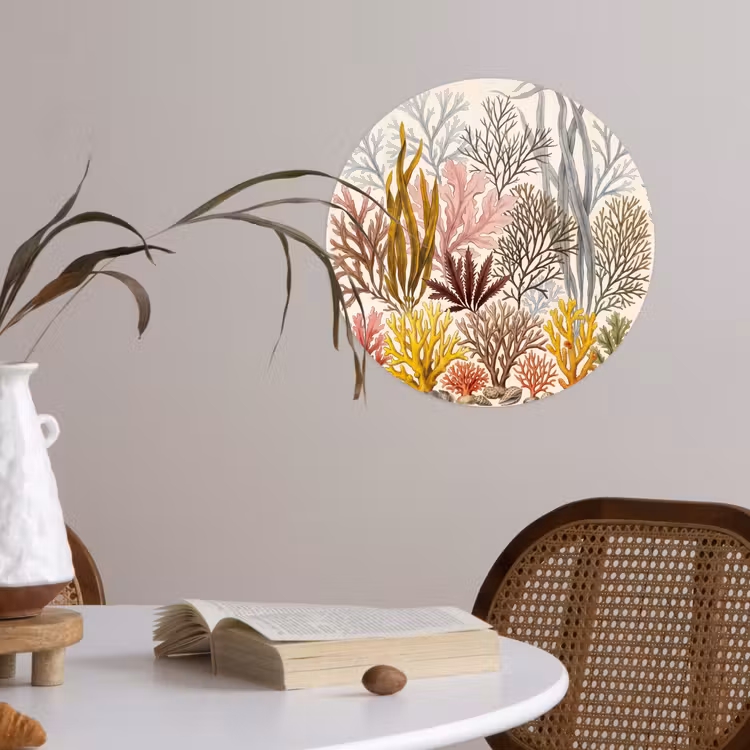 Behangcirkel - Natuur - Onderwater - Botanisch - Vintage - Kleurrijk — 4