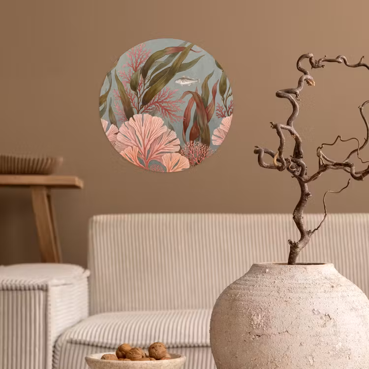 Behangcirkel - Onderwater - Planten - Vis - Vintage - Groen — 2