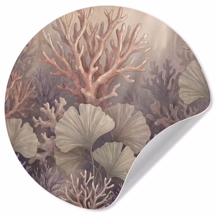 Behangcirkel - Plant - Bladeren - Zee - Illustratie - Groen — 1