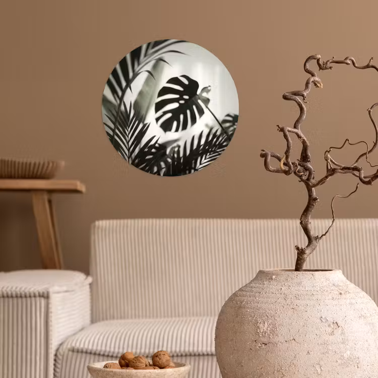 Behangcirkel - Planten - Bladeren - Natuur - Minimalistisch - Groen — 2
