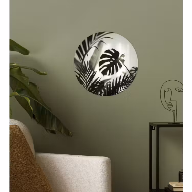 Behangcirkel - Planten - Bladeren - Natuur - Minimalistisch - Groen — 3