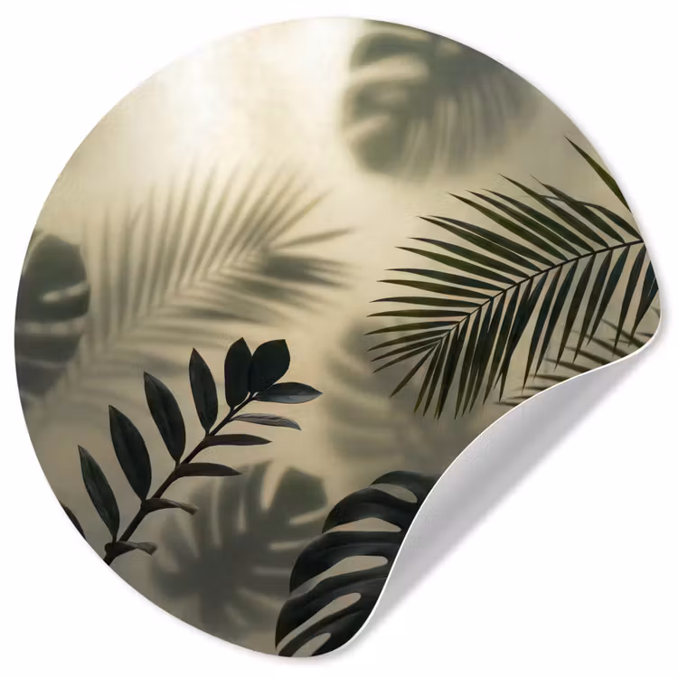 Behangcirkel - Planten - Bladeren - Schaduwen - Groen - Modern — 1