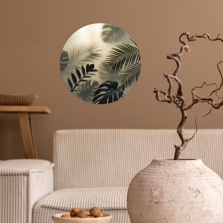 Behangcirkel - Planten - Bladeren - Schaduwen - Groen - Modern — 2