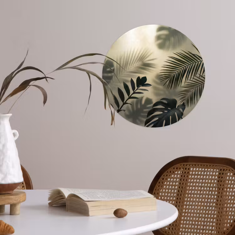 Behangcirkel - Planten - Bladeren - Schaduwen - Groen - Modern — 4