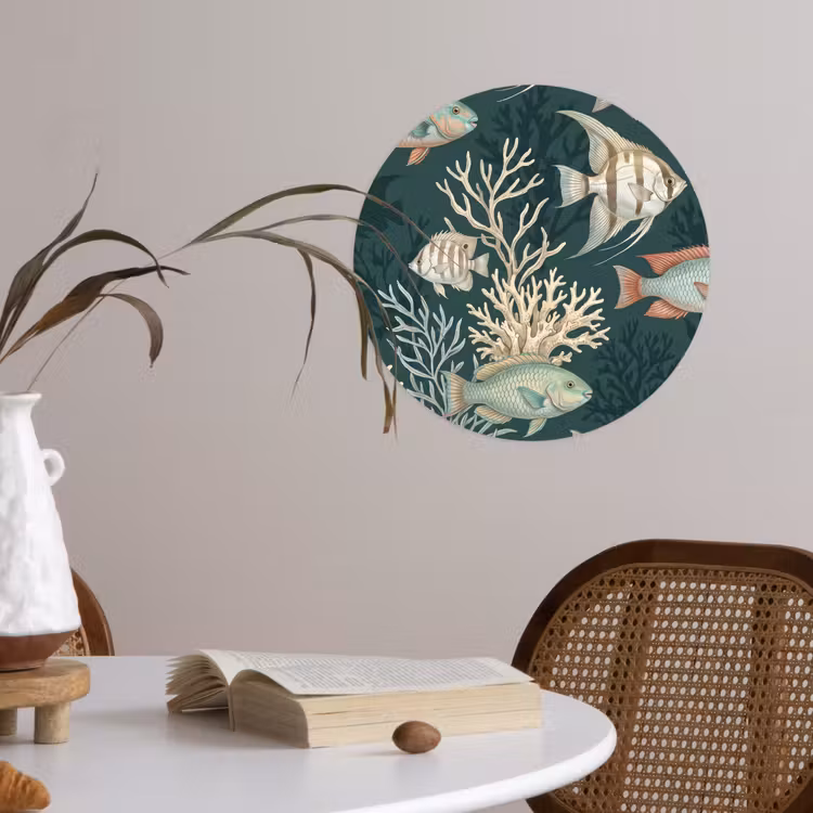 Behangcirkel - Vis - Koraal - Onderwater - Illustratie — 4