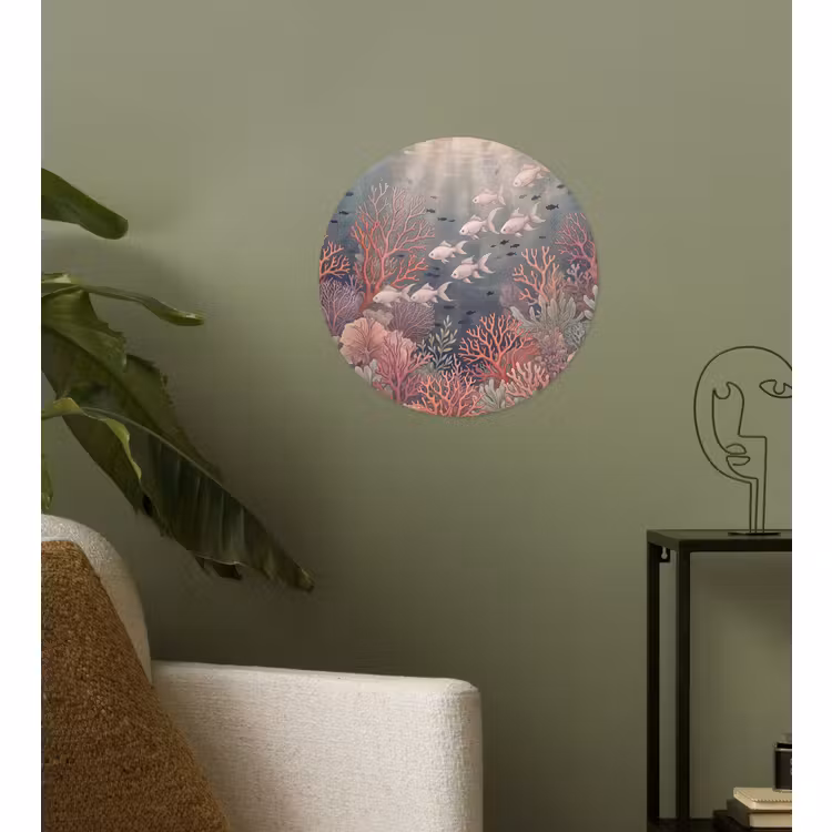 Behangcirkel - Vis - Koraal - Onderwater - Illustratie - Vintage — 3