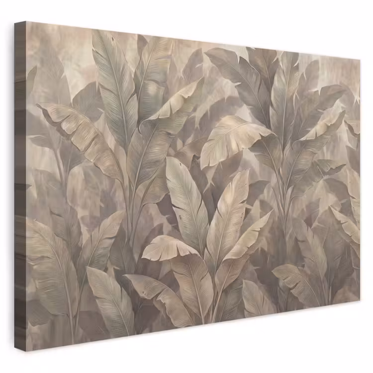 Buiten canvas - Bladeren - Tropisch - Natuur - Modern - Beige — 1