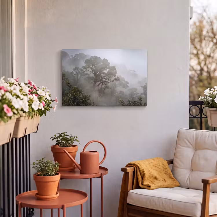 Buiten canvas - Boom - Mistig - Bos - Groen - Natuur — 4