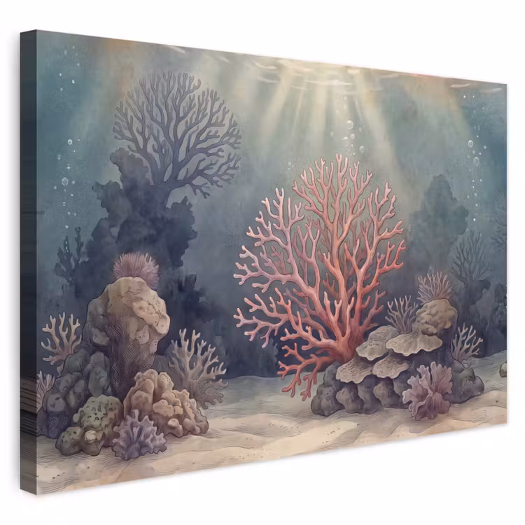 Buiten canvas - Koraal - Onderwater - Natuur - Roze — 1