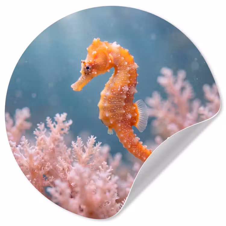 Behangcirkel - Vis - Koraal - Oceaan - Macro - Oranje — 1