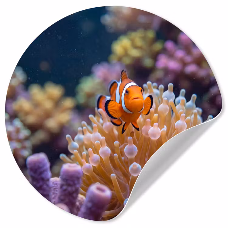 Behangcirkel - Vis - Koraal - Onderwater - Oranje - Dieren — 1